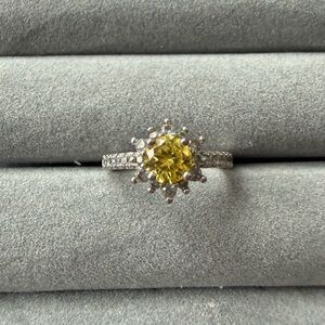 Fragrant Jewels Yellow Sunburst Halo Ring